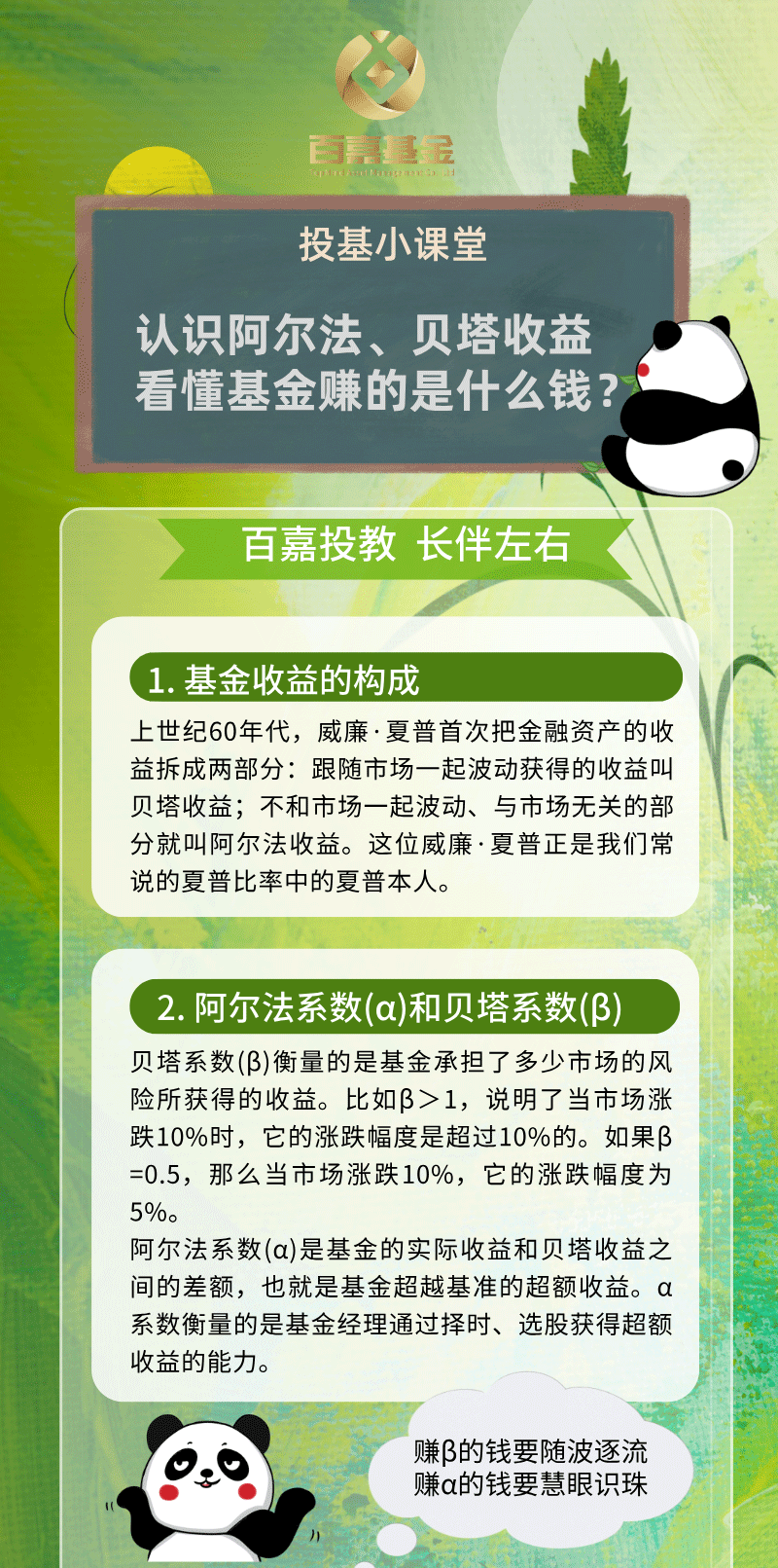 百嘉基金管理有限公司_长图_《投基小课堂丨认识阿尔法、贝尔塔收益，看懂基金赚的是什么钱？》_01.gif